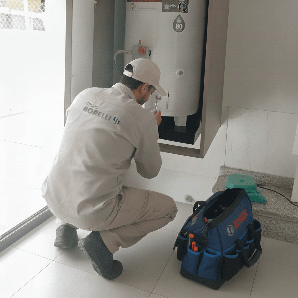 Gasista Matriculado trabajando en una instalación